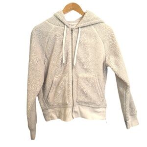 Gap Sherpa Full- Zip Hoodie Medium Snow White